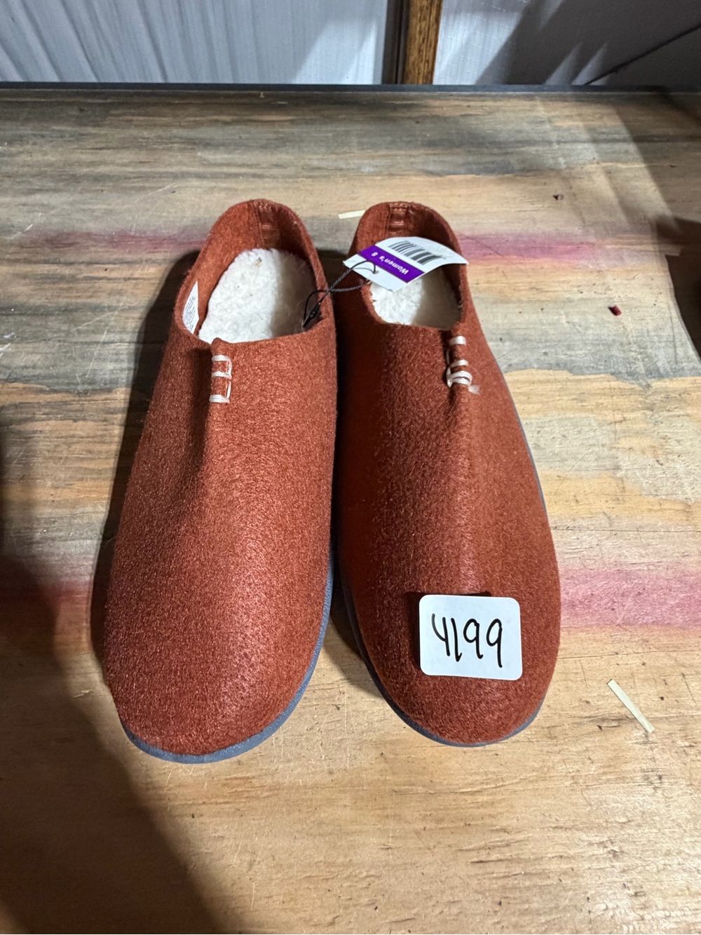 #4199-Northside Women's Rust Orange Slip-On Slippers